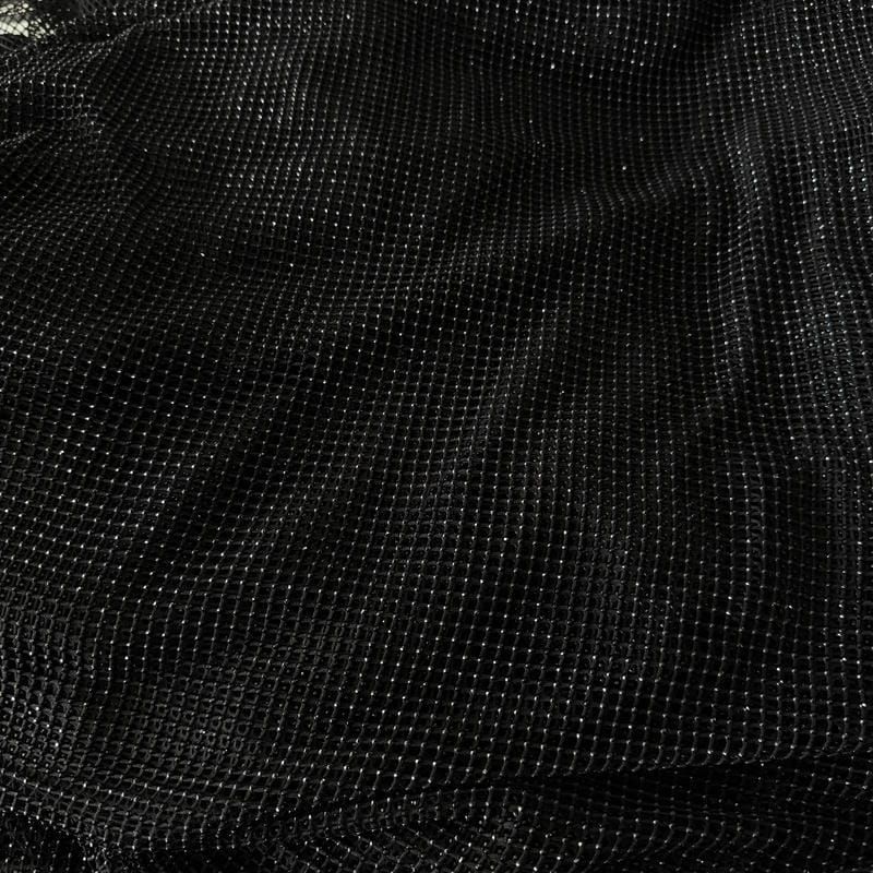 Tecido Renda Arrastão Com Strass Black • Conexão Tecidos