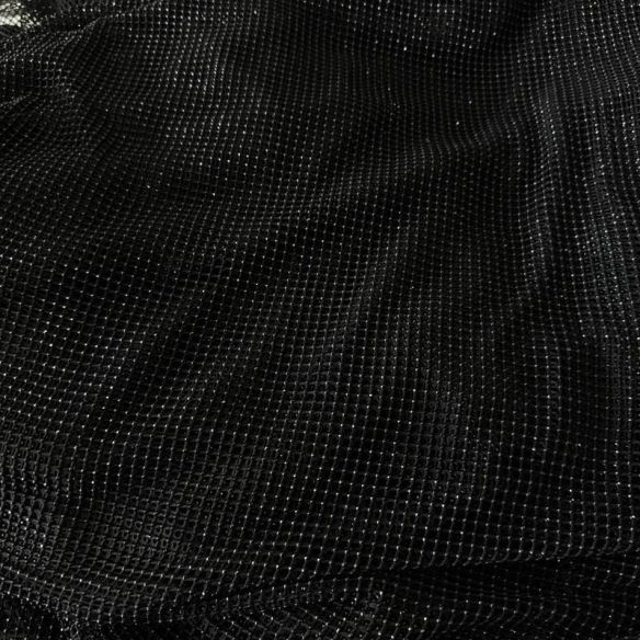 Tecido Renda Arrastão Com Strass Black • Conexão Tecidos