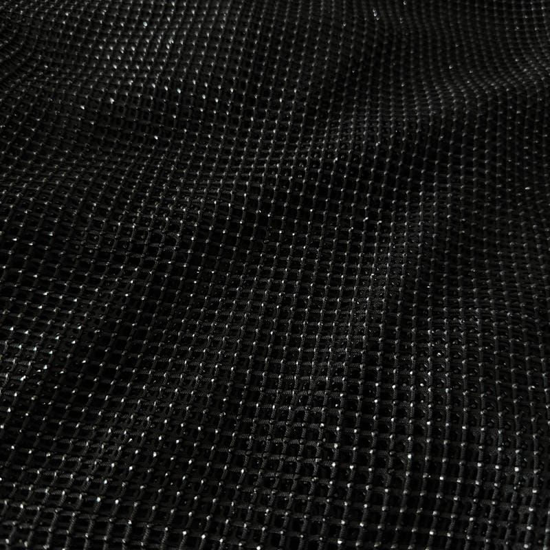 Tecido Renda Arrastão Com Strass Black • Conexão Tecidos