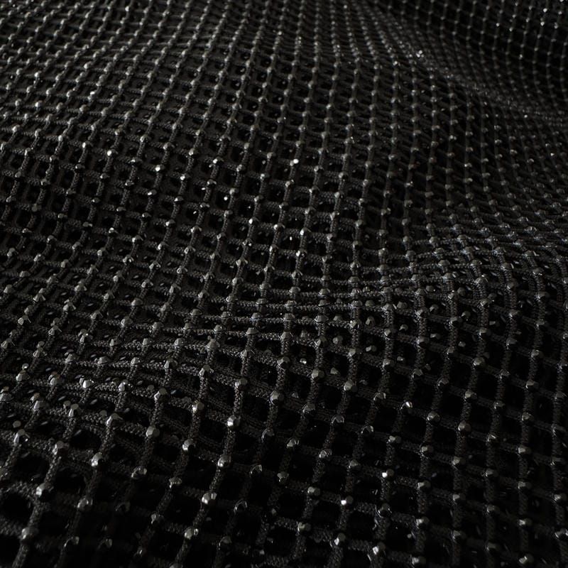 Tecido Renda Arrastão Com Strass Black • Conexão Tecidos