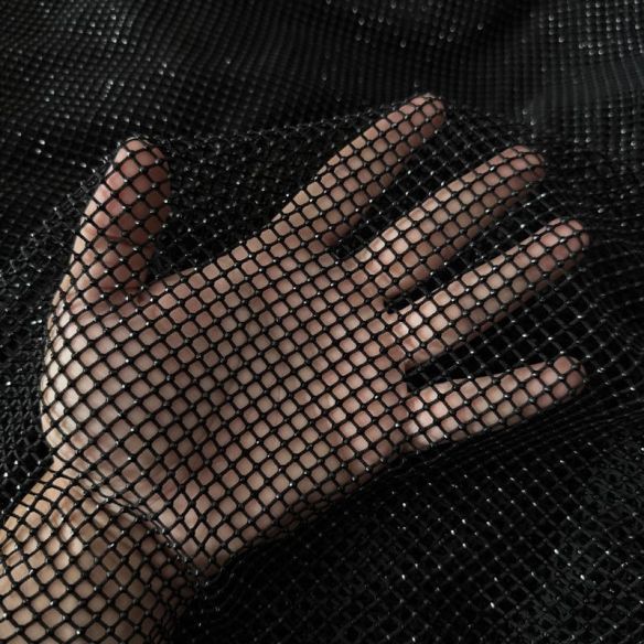 Tecido Renda Arrastão Com Strass Black • Conexão Tecidos