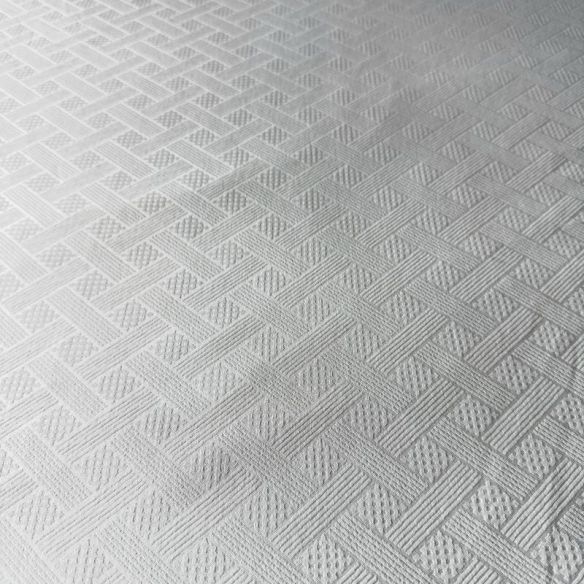 Tecido Sarja Lisa Branco Jacquard • Conexão Tecidos