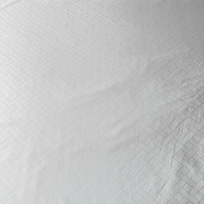 Tecido Sarja Lisa Branco Jacquard • Conexão Tecidos