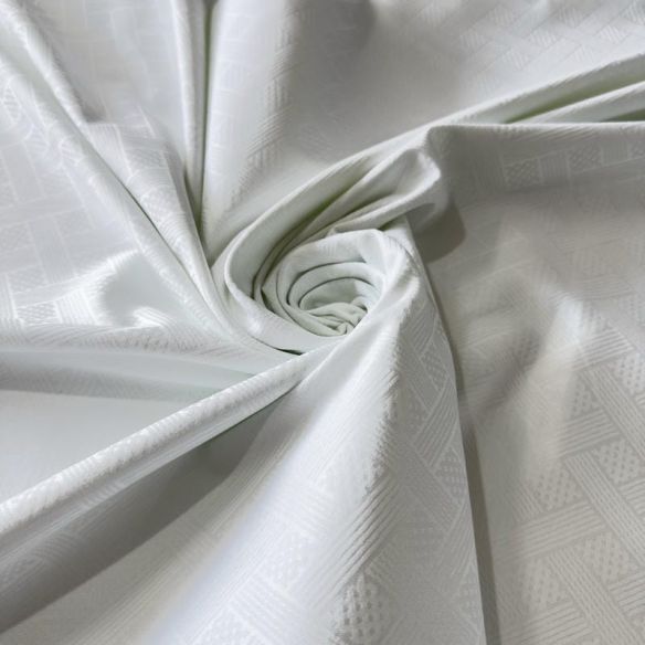 Tecido Sarja Lisa Branco Jacquard • Conexão Tecidos