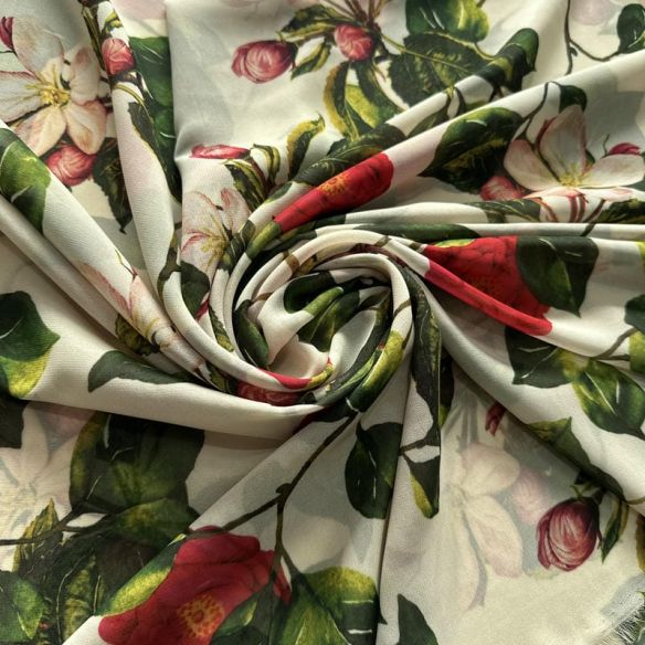 Tecido Musseline Estampada Camélia Vintage • Conexão Tecidos