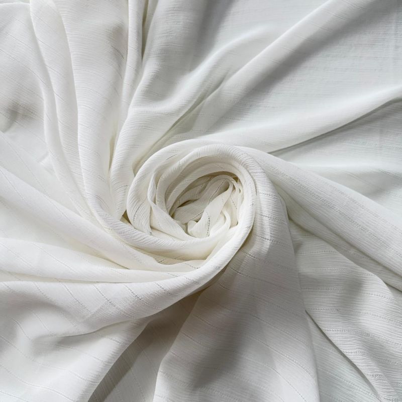 Tecido Chiffon De Seda Ajour Off White • Conexão Tecidos