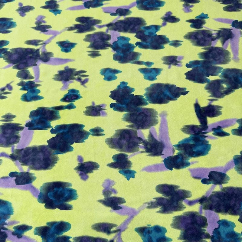 Tecido Crepe de Chine Estampado Jardim Monet Tropical