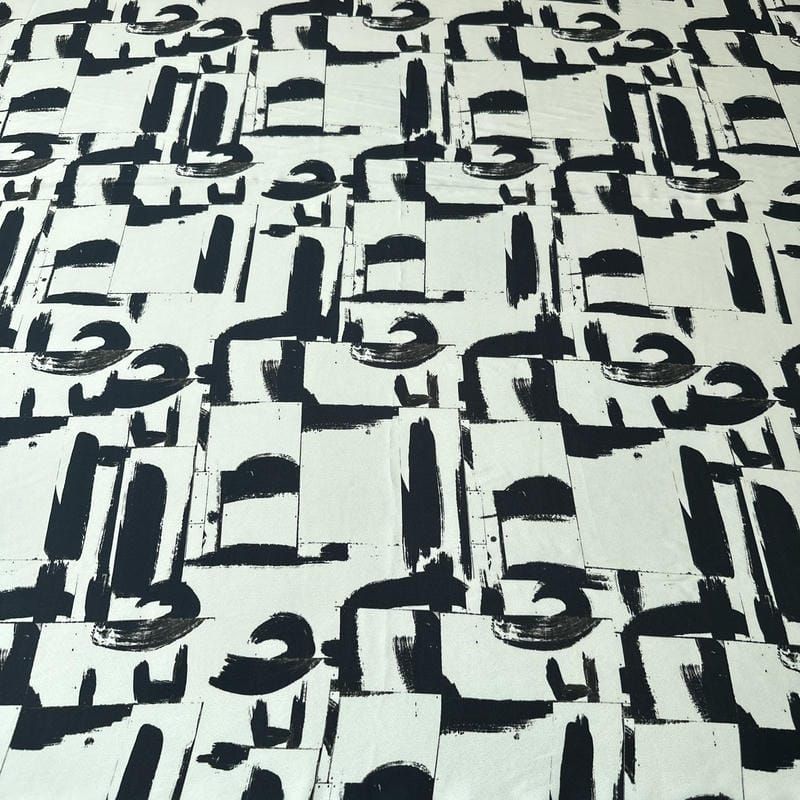 Tecido Crepe de Chine Estampado Arte Contemporânea