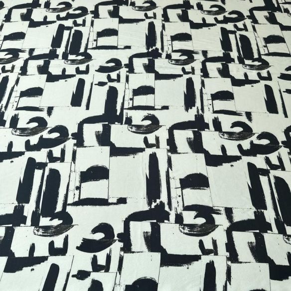 Tecido Crepe de Chine Estampado Arte Contemporânea