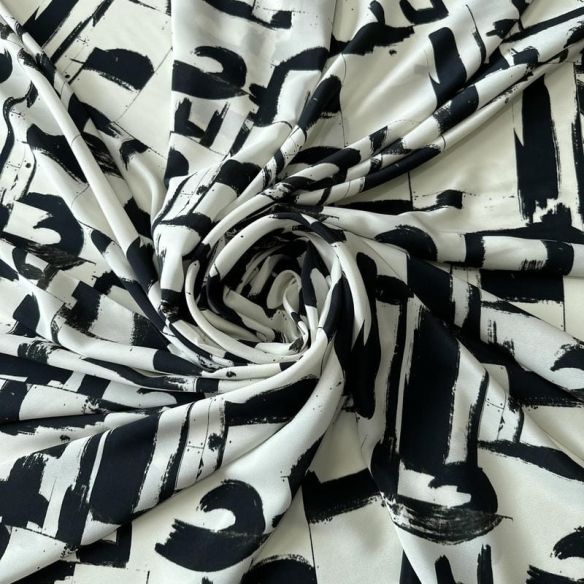 Tecido Crepe de Chine Estampado Arte Contemporânea