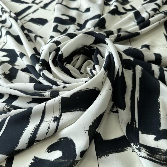 Tecido Crepe de Chine Estampado Arte Contemporânea