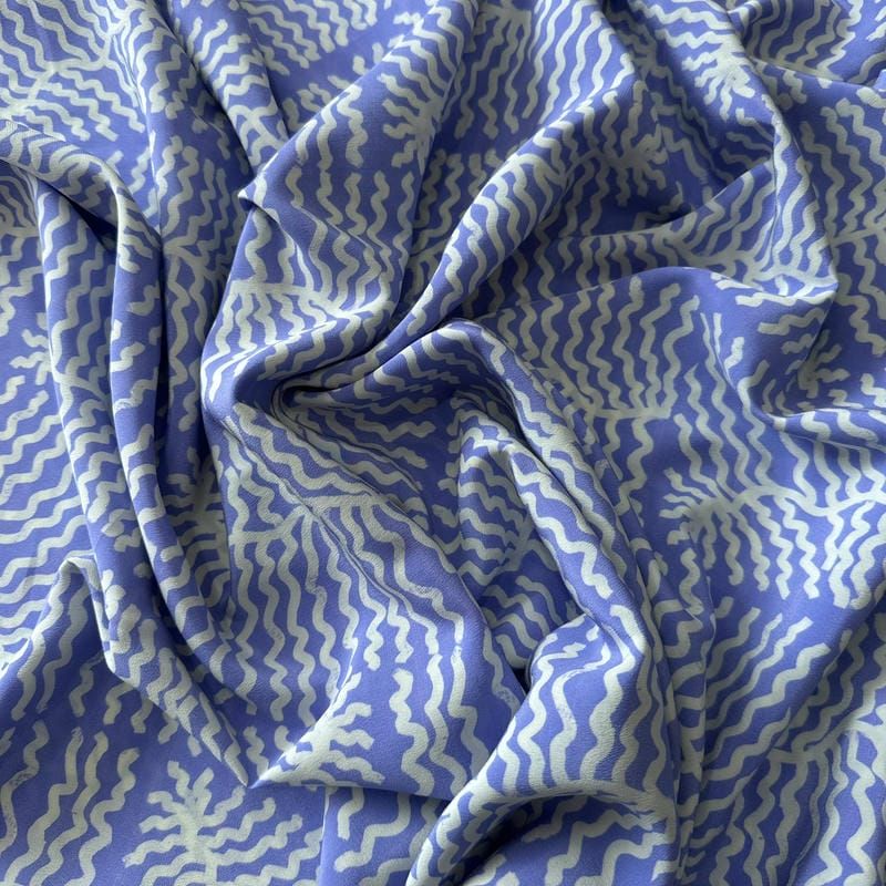 Tecido Crepe de Chine Estampado Corais