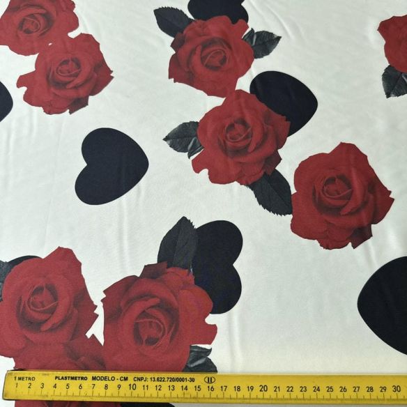 Tecido Crepe de Chine Estampado Vintage