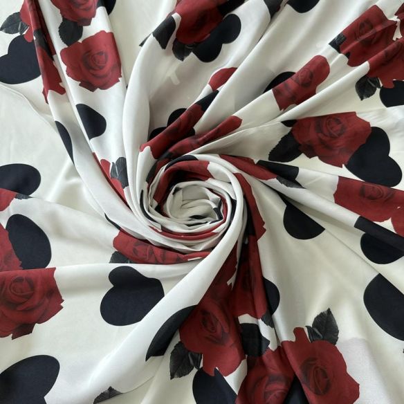 Tecido Crepe de Chine Estampado Vintage