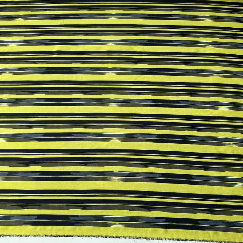 Tecido Crepe de Chine Estampado Yellow Stripes • Conexão Tecidos