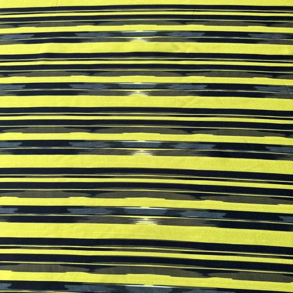 Tecido Crepe de Chine Estampado Yellow Stripes • Conexão Tecidos