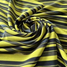 Tecido Crepe de Chine Estampado Yellow Stripes • Conexão Tecidos 2