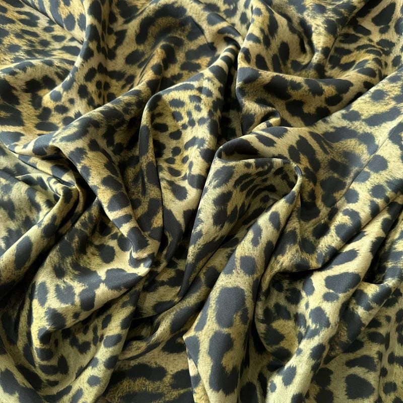 Tecido Crepe de Chine Estampado Animal Print V