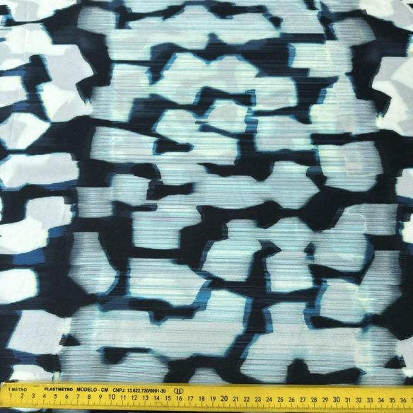 Tecido Crepe de Chine Estampado Abstrato Urban • Conexão Tecidos