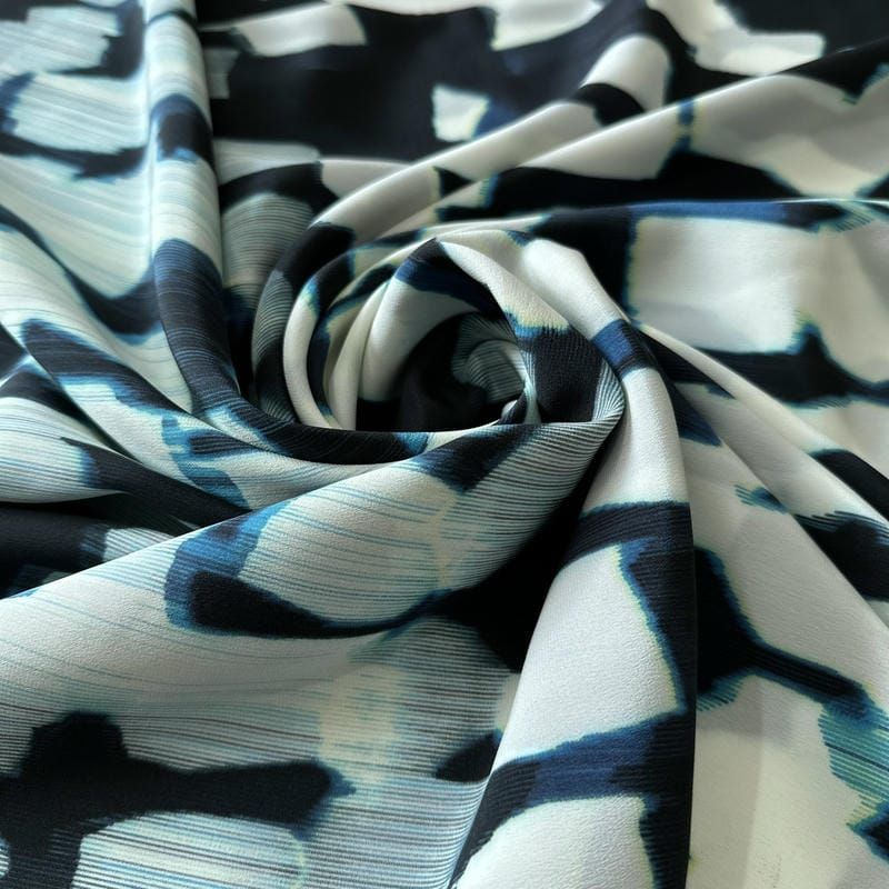 Tecido Crepe de Chine Estampado Abstrato Urban • Conexão Tecidos