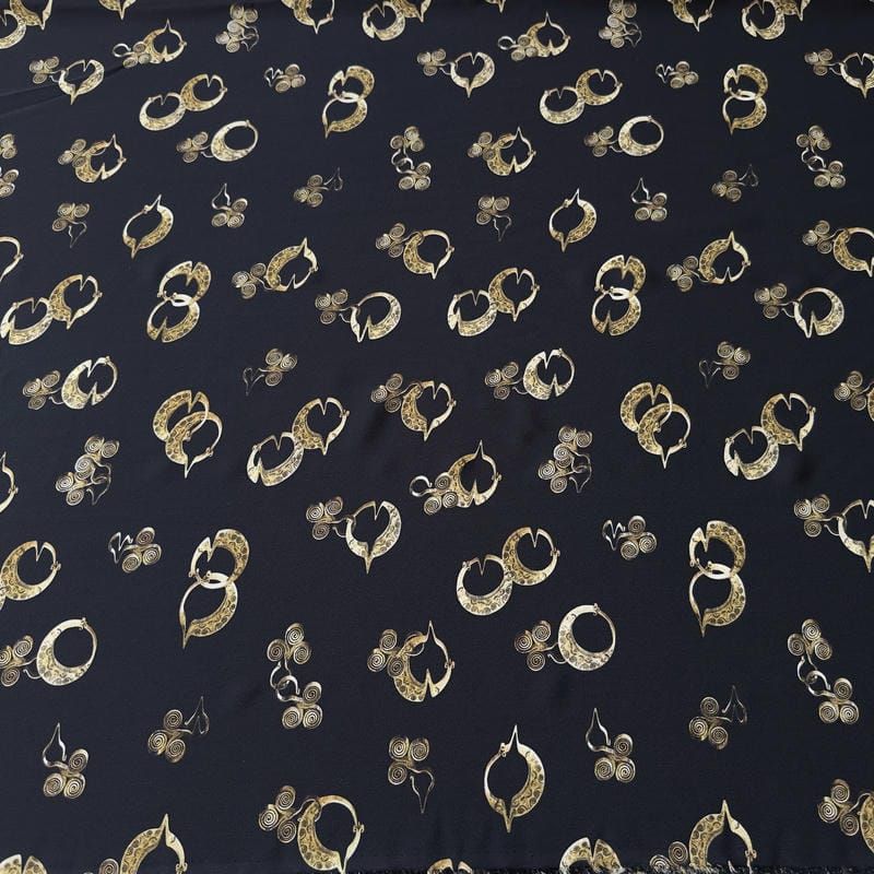 Tecido Crepe de Chine Estampado Golden Essence • Conexão Tecidos