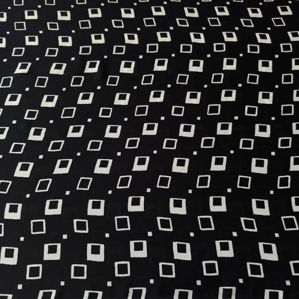 Tecido Crepe de Chine Estampado Square Classic • Conexão Tecidos