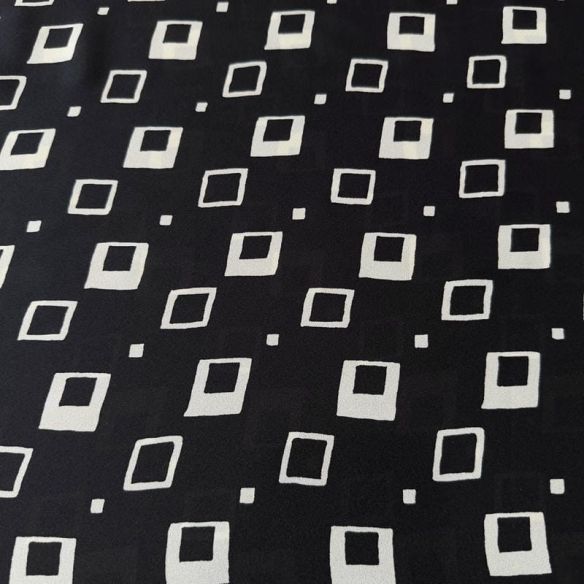 Tecido Crepe de Chine Estampado Square Classic • Conexão Tecidos