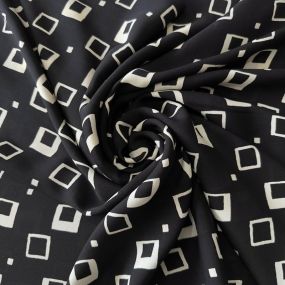 Tecido Crepe de Chine Estampado Square Classic • Conexão Tecidos