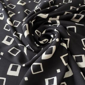 Tecido Crepe de Chine Estampado Square Classic • Conexão Tecidos 2