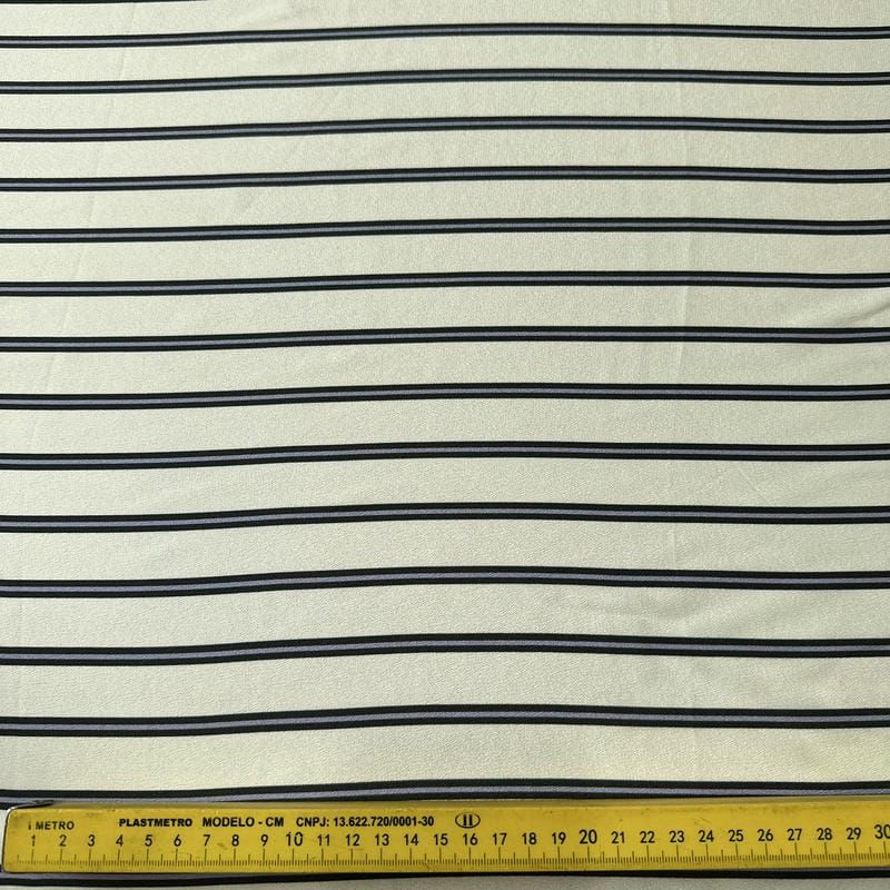 Tecido Crepe de Chine Estampado Fine Line Elegance • Conexão Tecidos