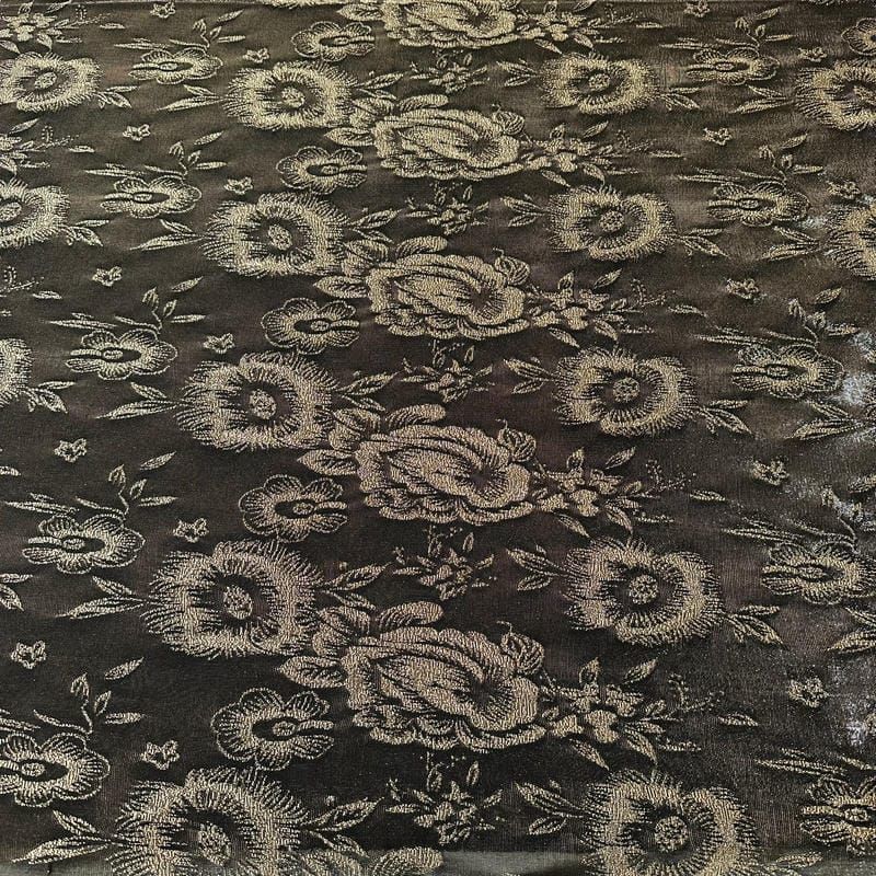 Tecido Tule De Malha Gold Flowers • Conexão Tecidos