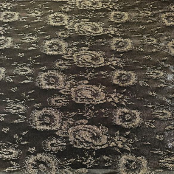 Tecido Tule De Malha Gold Flowers • Conexão Tecidos