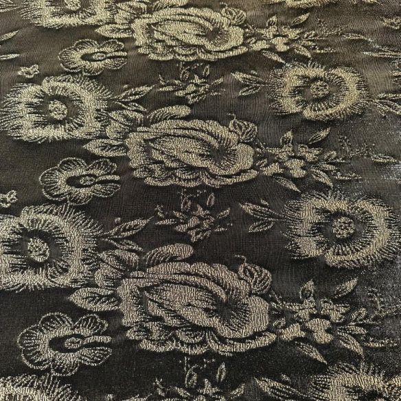 Tecido Tule De Malha Gold Flowers • Conexão Tecidos