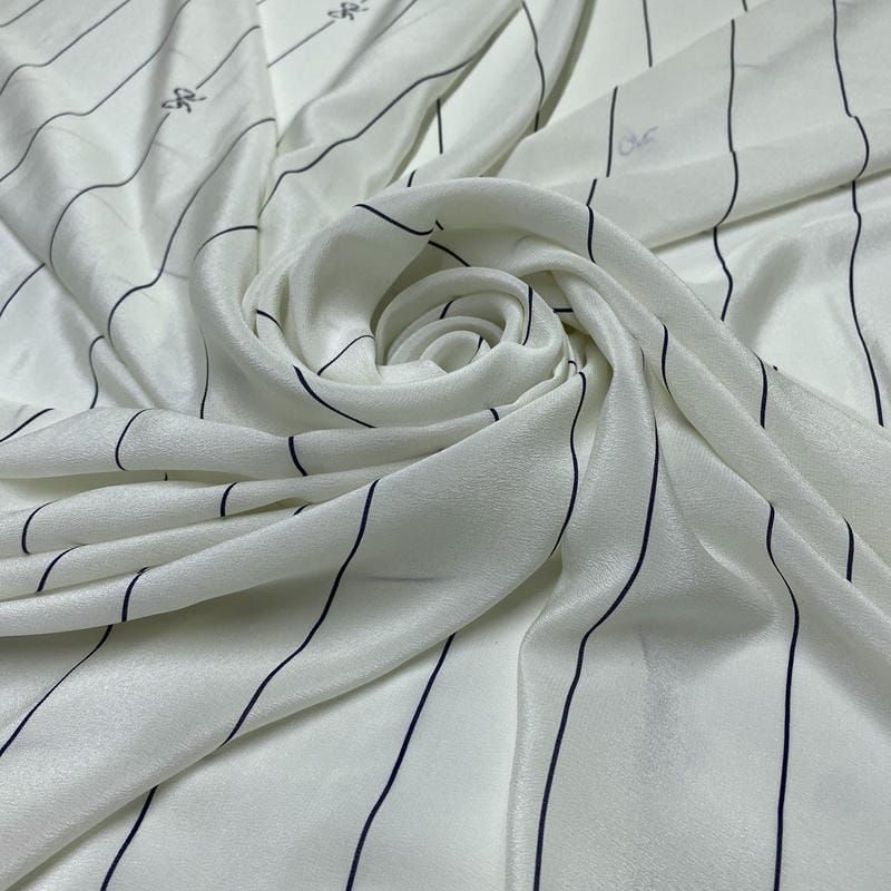 Tecido Crepe de Chine Estampado Lacinhos • Conexão Tecidos