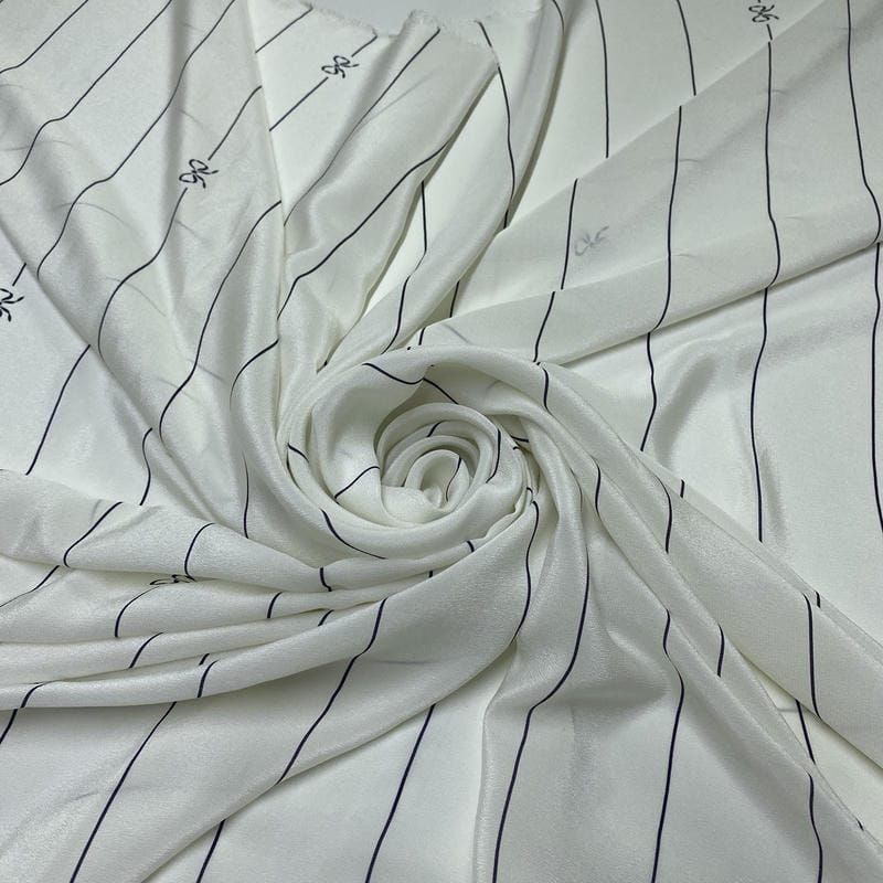 Tecido Crepe de Chine Estampado Lacinhos • Conexão Tecidos