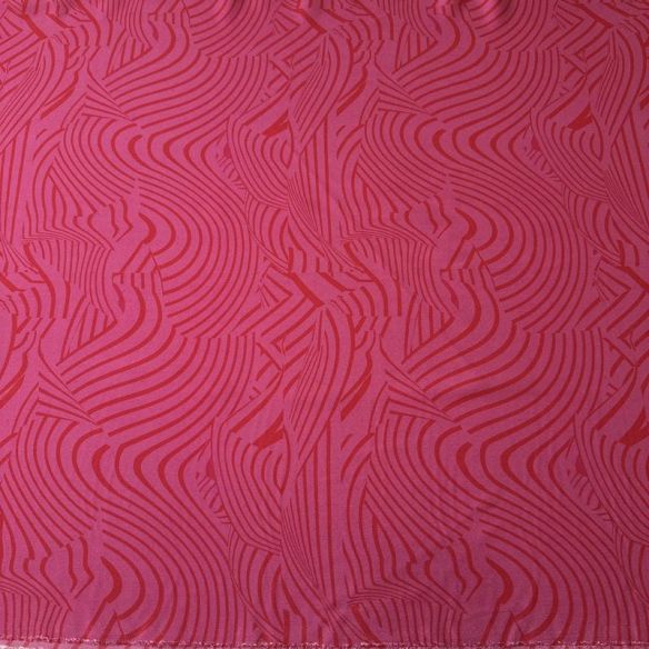 Tecido Crepe de Chine Estampado Waves Pink • Conexão Tecidos