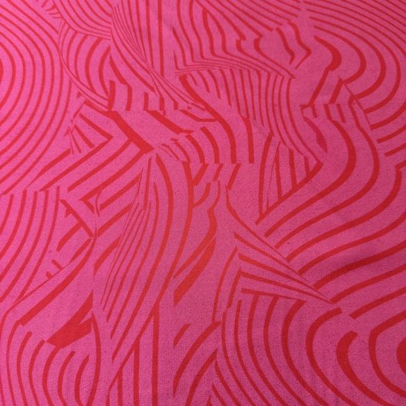 Tecido Crepe de Chine Estampado Waves Pink • Conexão Tecidos