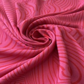 Tecido Crepe de Chine Estampado Waves Pink • Conexão Tecidos 2