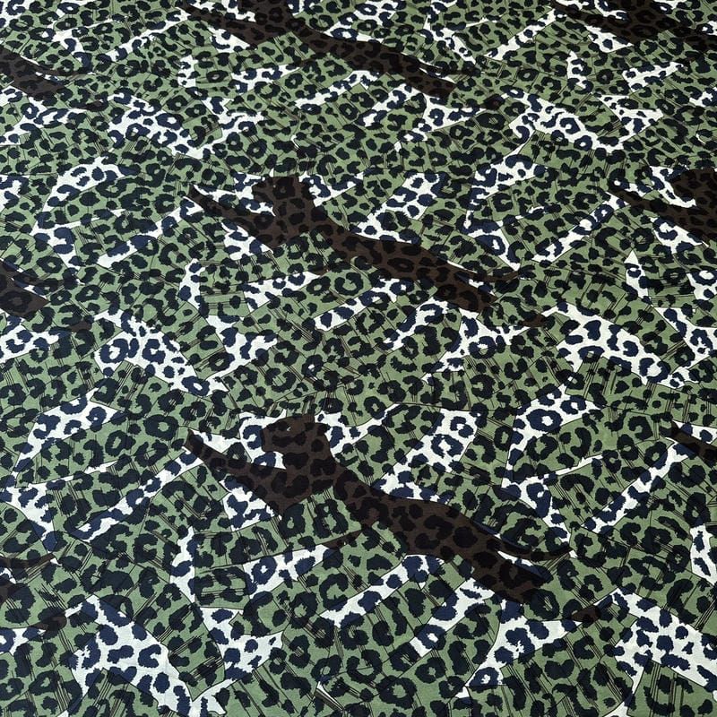 Tecido Crepe de Chine Estampado Jungle Mix • Conexão Tecidos