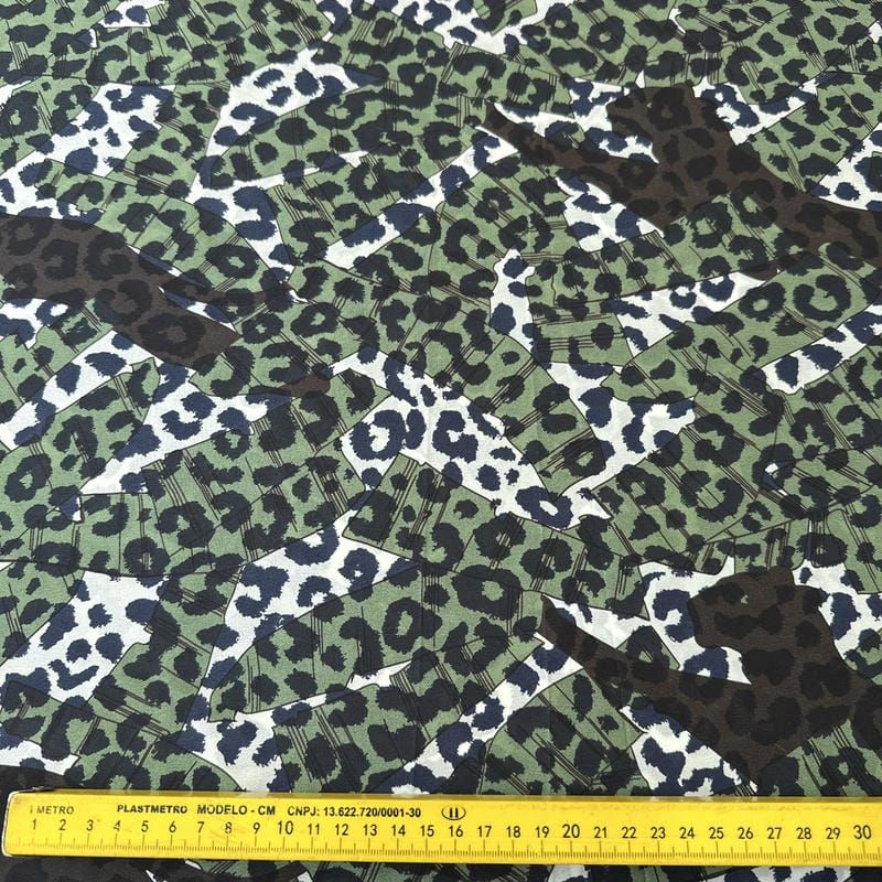 Tecido Crepe de Chine Estampado Jungle Mix • Conexão Tecidos