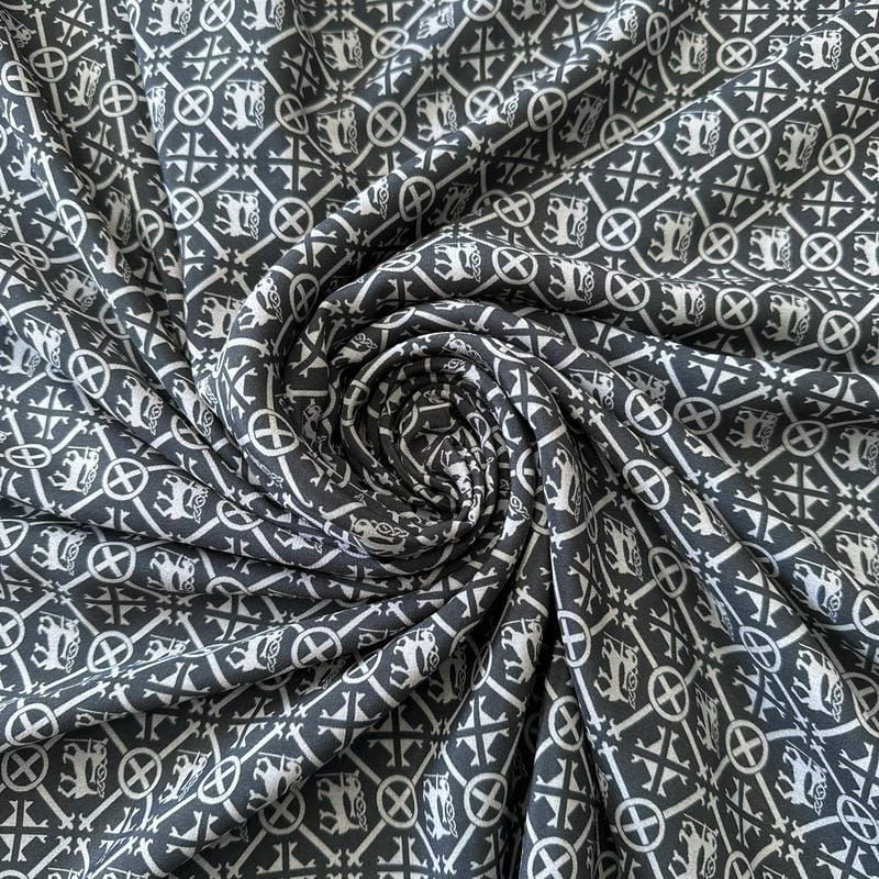 Tecido Crepe de Chine Estampado Geo Classic • Conexão Tecidos