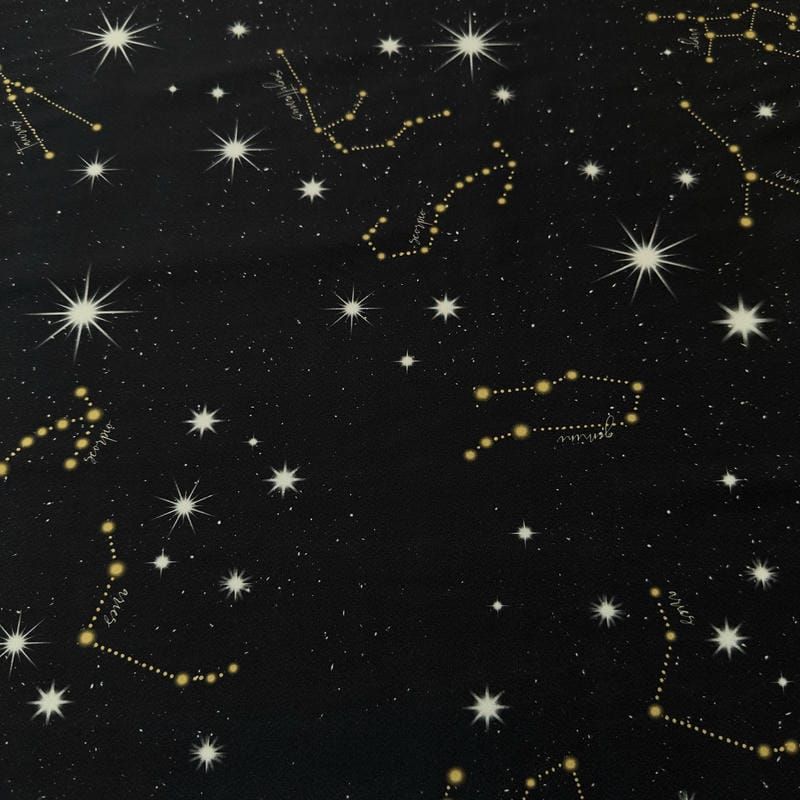 Tecido Crepe de Chine Estampado Constellation • Conexão Tecidos