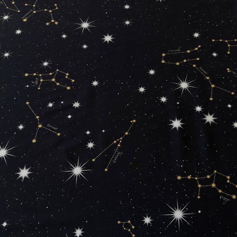 Tecido Crepe de Chine Estampado Constellation • Conexão Tecidos