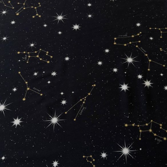 Tecido Crepe de Chine Estampado Constellation • Conexão Tecidos