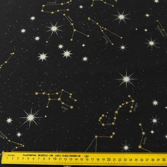 Tecido Crepe de Chine Estampado Constellation • Conexão Tecidos