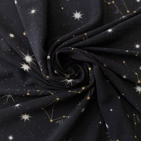 Tecido Crepe de Chine Estampado Constellation • Conexão Tecidos