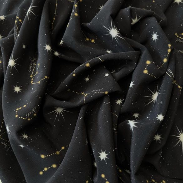 Tecido Crepe de Chine Estampado Constellation • Conexão Tecidos