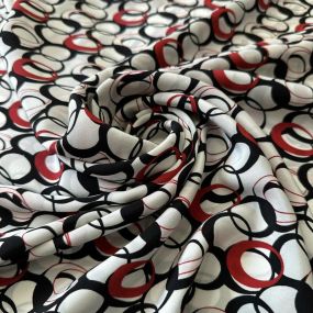 Tecido Crepe de Chine Estampado Retro Rings • Conexão Tecidos 2