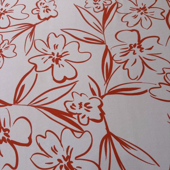 Tecido Crepe de Chine Estampado Floral Line • Conexão Tecidos