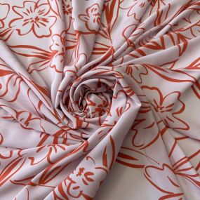 Tecido Crepe de Chine Estampado Floral Line • Conexão Tecidos